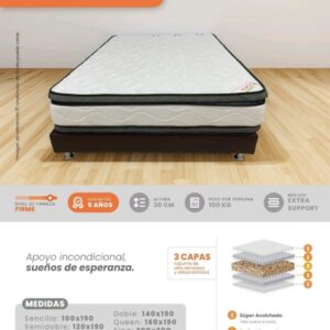 Colchón ortopédico sueño flex1.40x1.90x30cm